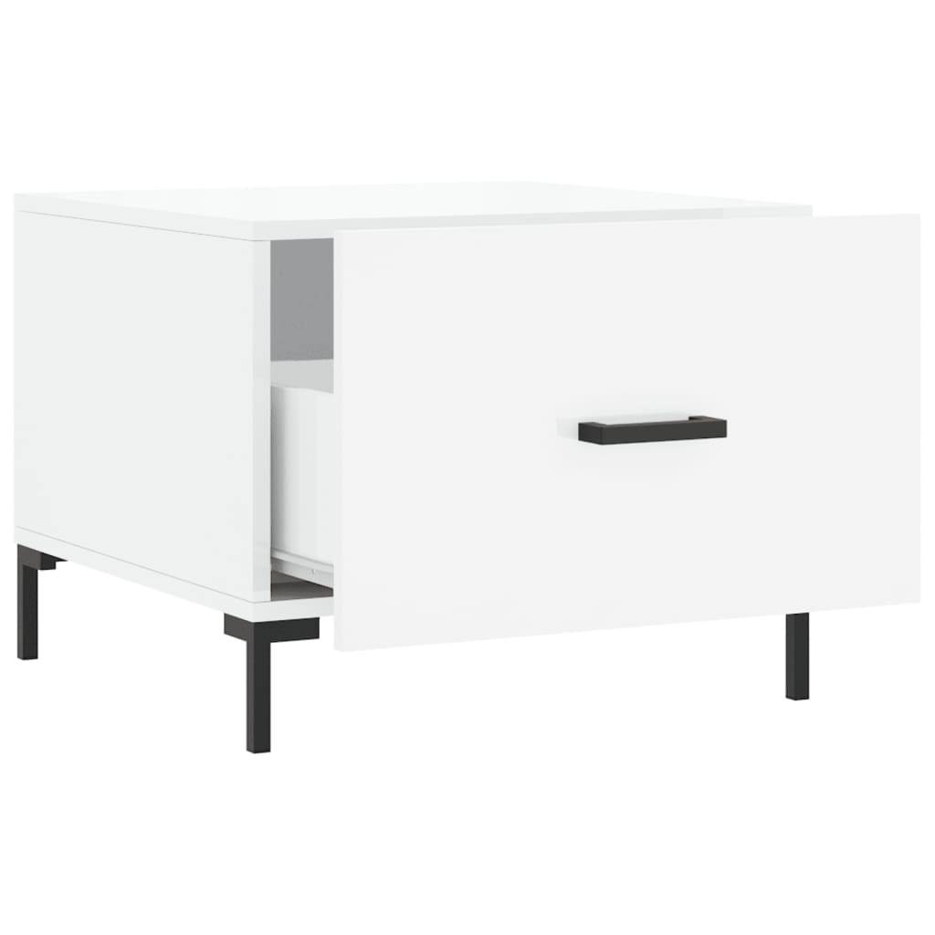 Mesas de centro 2 pcs 50x50x40 cm branco brilhante