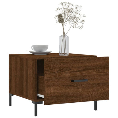 Mesa centro 2 pcs 50x50x40 cm madeira proc. carvalho castanho
