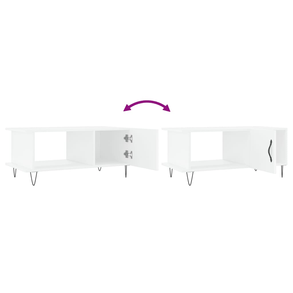 Mesa de centro 90x50x40 cm madeira processada branco