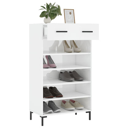 Sapateira 60x35x105 cm derivados de madeira branco brilhante