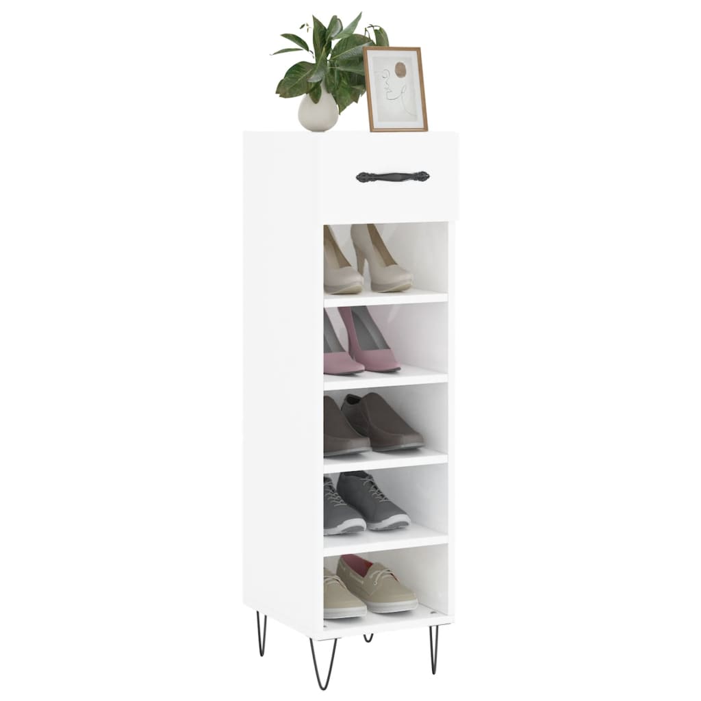 Sapateira 30x35x105 cm derivados de madeira branco brilhante