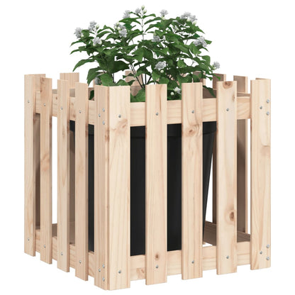 Vaso de jardim c/ design de cerca 50x50x50 cm pinho maciço