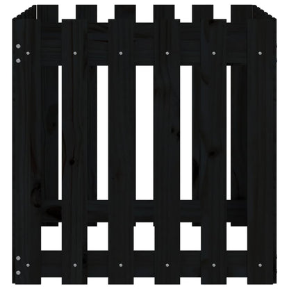 Vaso de jardim c/ design cerca 60x60x60 cm pinho maciço preto