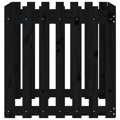 Vaso de jardim c/ design cerca 70x70x70 cm pinho maciço preto