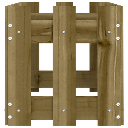 Canteiro elevado c/ design cerca 100x30x30 cm pinho impregnado