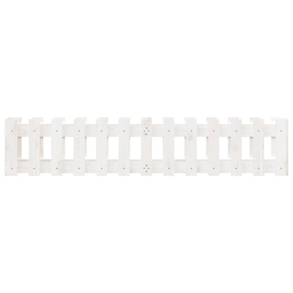 Canteiro elevado design cerca 150x30x30 cm pinho maciço branco