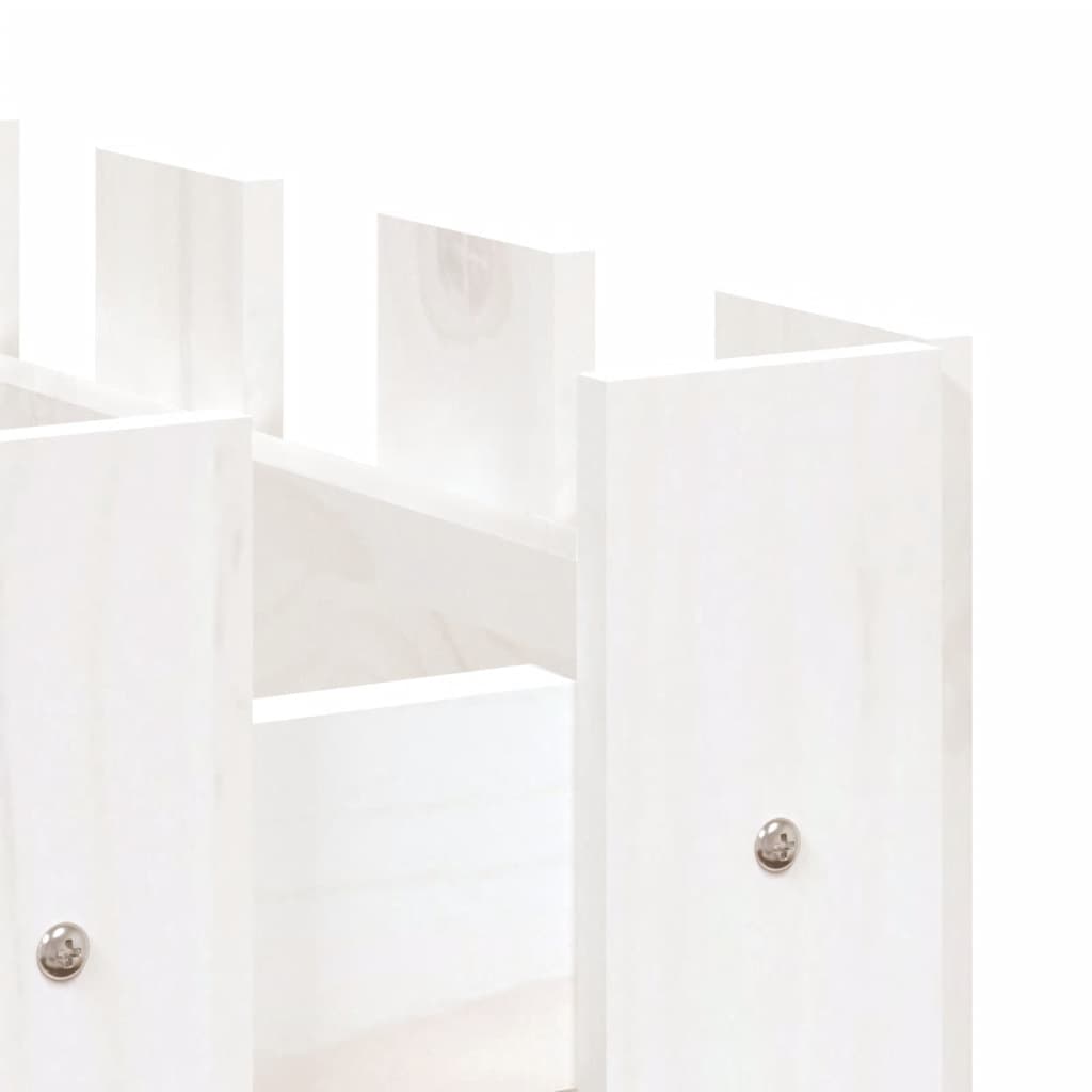 Canteiro elevado design cerca 150x30x30 cm pinho maciço branco