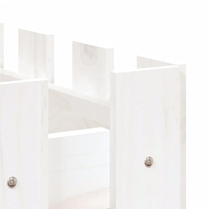 Canteiro elevado design cerca 150x30x30 cm pinho maciço branco