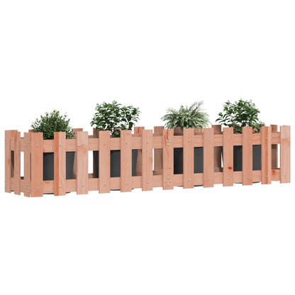 Canteiro elevado c/ design de cerca 150x30x30cm madeira douglas
