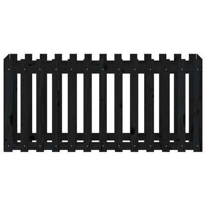 Canteiro elevado c/ design cerca 150x50x70cm pinho maciço preto