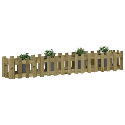 Canteiro elevado c/ design cerca 200x30x30 cm pinho impregnado