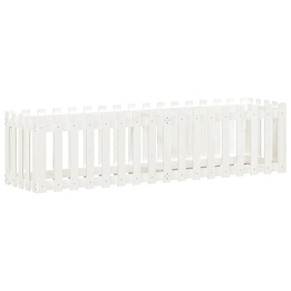 Canteiro elevado design cerca 200x50x50 cm pinho maciço branco
