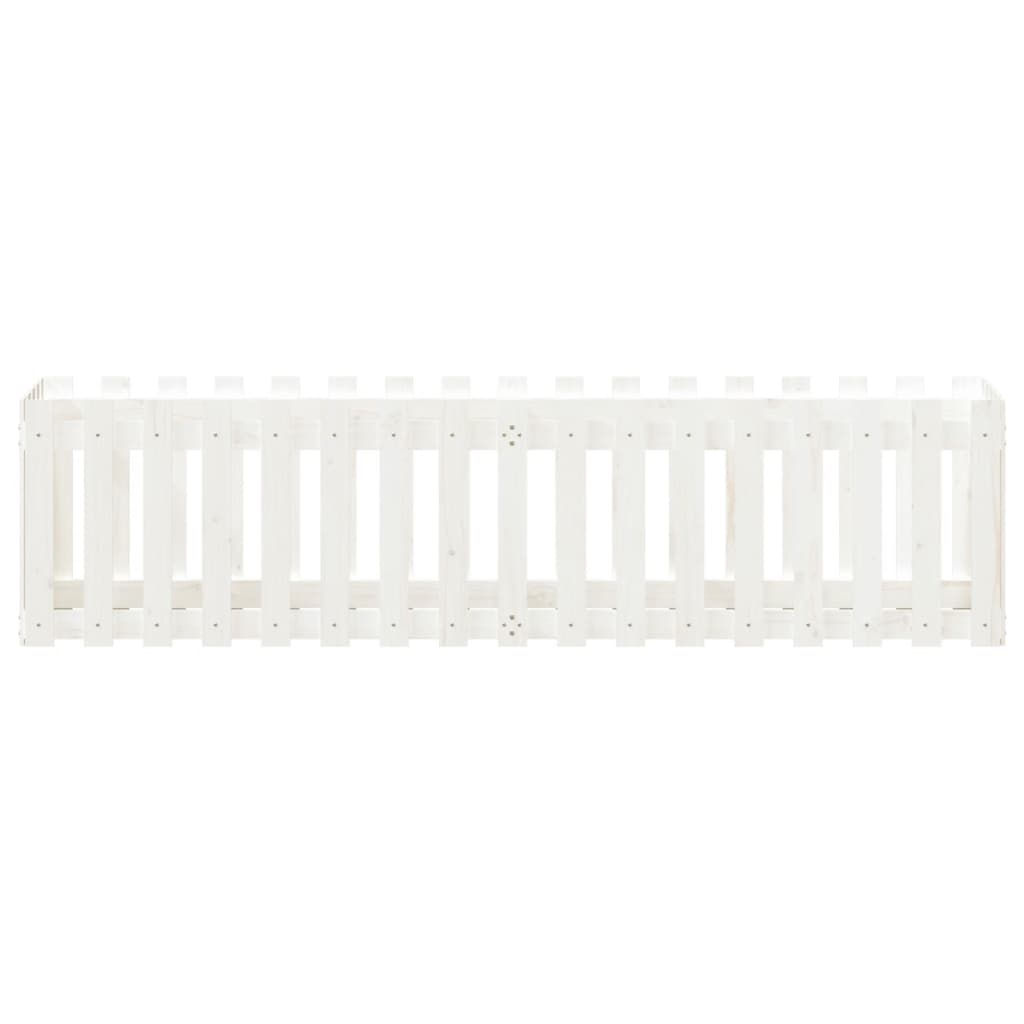 Canteiro elevado design cerca 200x50x50 cm pinho maciço branco