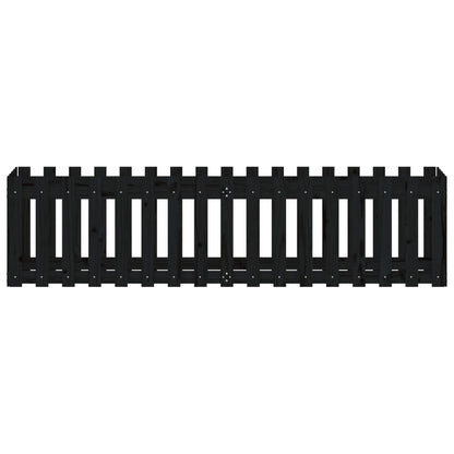 Canteiro elevado c/ design cerca 200x50x50cm pinho maciço preto