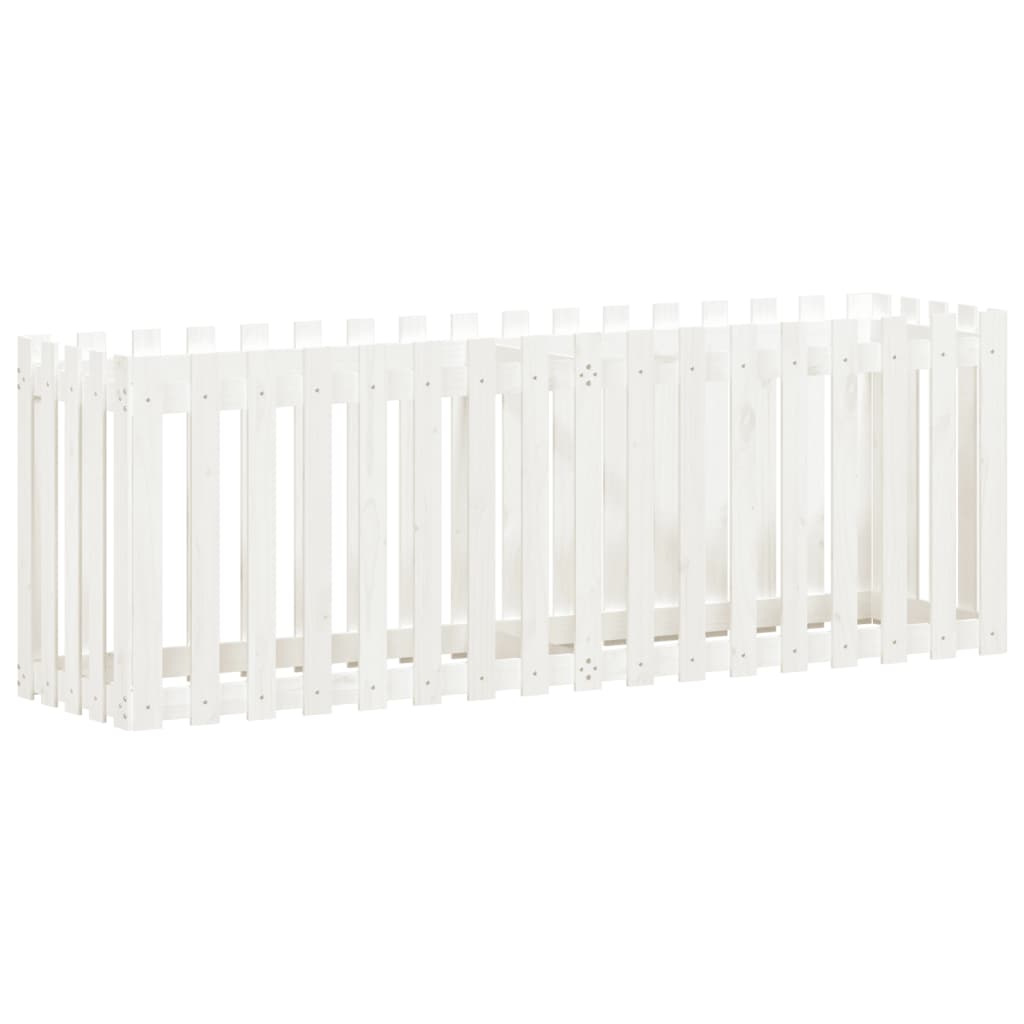 Canteiro elevado design cerca 200x50x70 cm pinho maciço branco