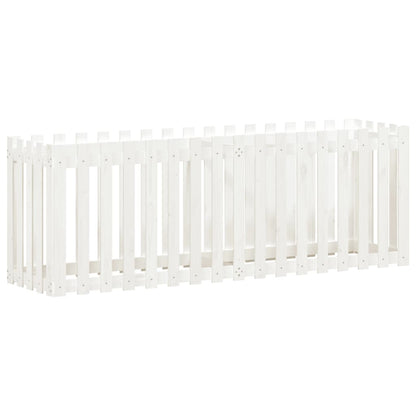 Canteiro elevado design cerca 200x50x70 cm pinho maciço branco