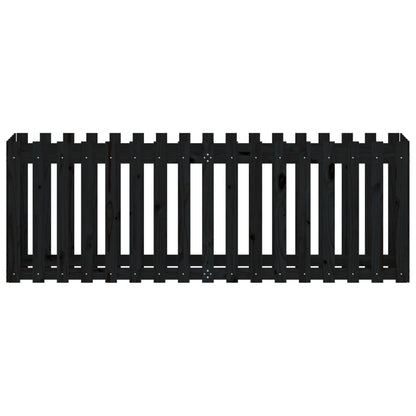 Canteiro elevado c/ design cerca 200x50x70cm pinho maciço preto