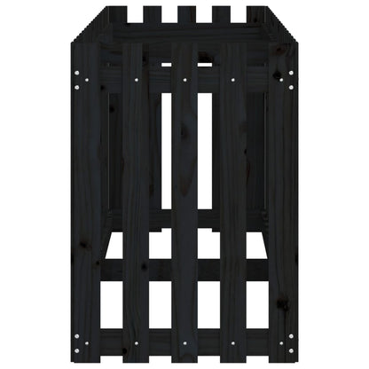 Canteiro elevado c/ design cerca 200x50x70cm pinho maciço preto