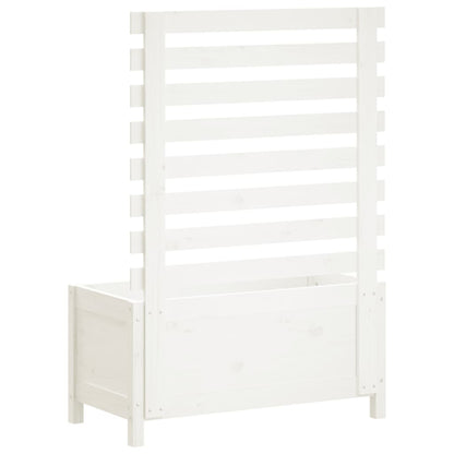 Vaso de jardim c/ suporte 79x39,5x114 cm pinho maciço branco