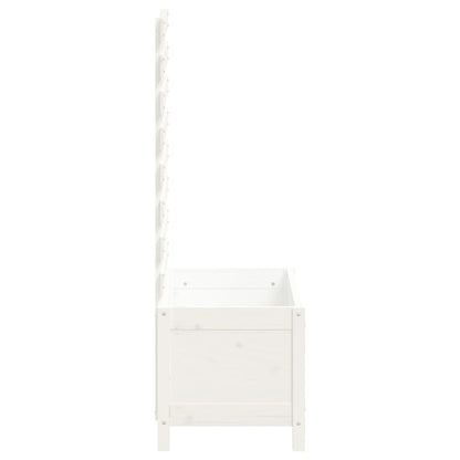 Vaso de jardim c/ suporte 79x39,5x114 cm pinho maciço branco