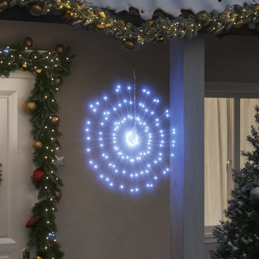 Iluminação estrelar p/ Natal 140 luzes LED 17 cm branco frio