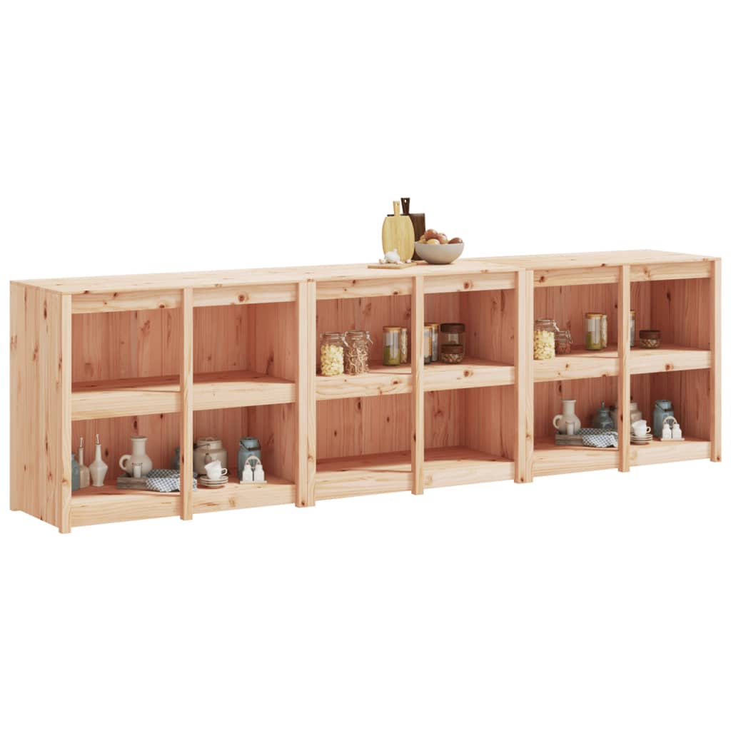 Armários de cozinha para exterior 3 pcs madeira de pinho maciça
