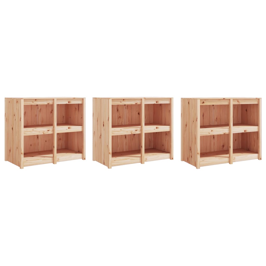 Armários de cozinha para exterior 3 pcs madeira de pinho maciça