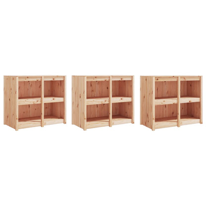 Armários de cozinha para exterior 3 pcs madeira de pinho maciça