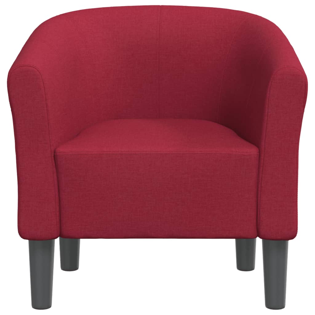 Poltrona tecido vermelho tinto