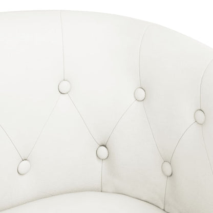 Poltrona com apoio de pés couro artificial branco