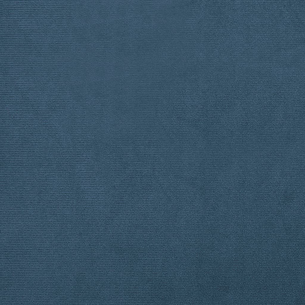 Poltrona com apoio de pés veludo azul-escuro