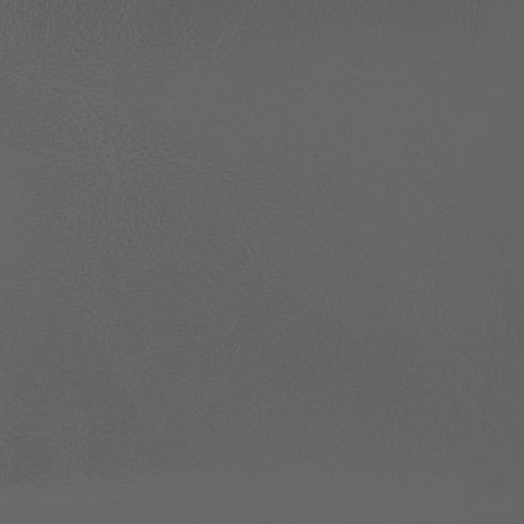 Poltrona com apoio de pés couro artificial cinzento