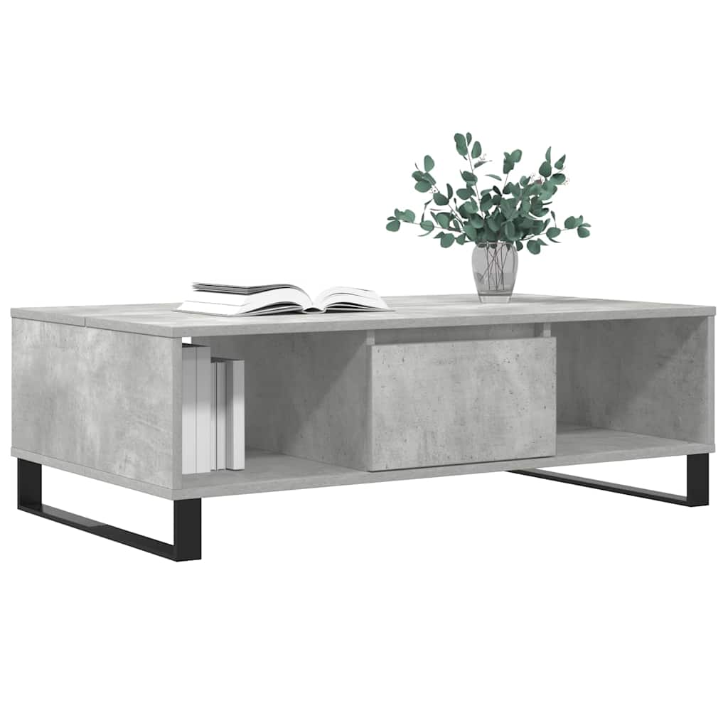 Mesa de centro 104x60x35 cm derivados madeira cinzento cimento