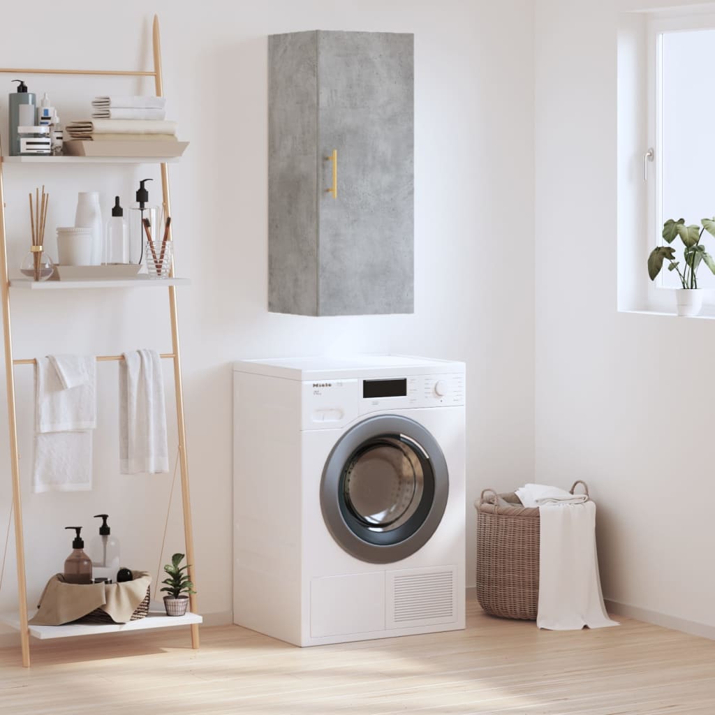 Armário de parede 34,5x34x90 cm cinzento cimento