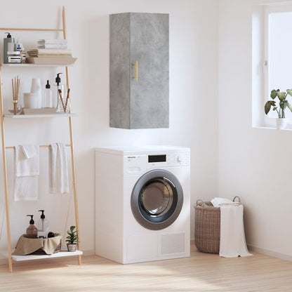 Armário de parede 34,5x34x90 cm cinzento cimento