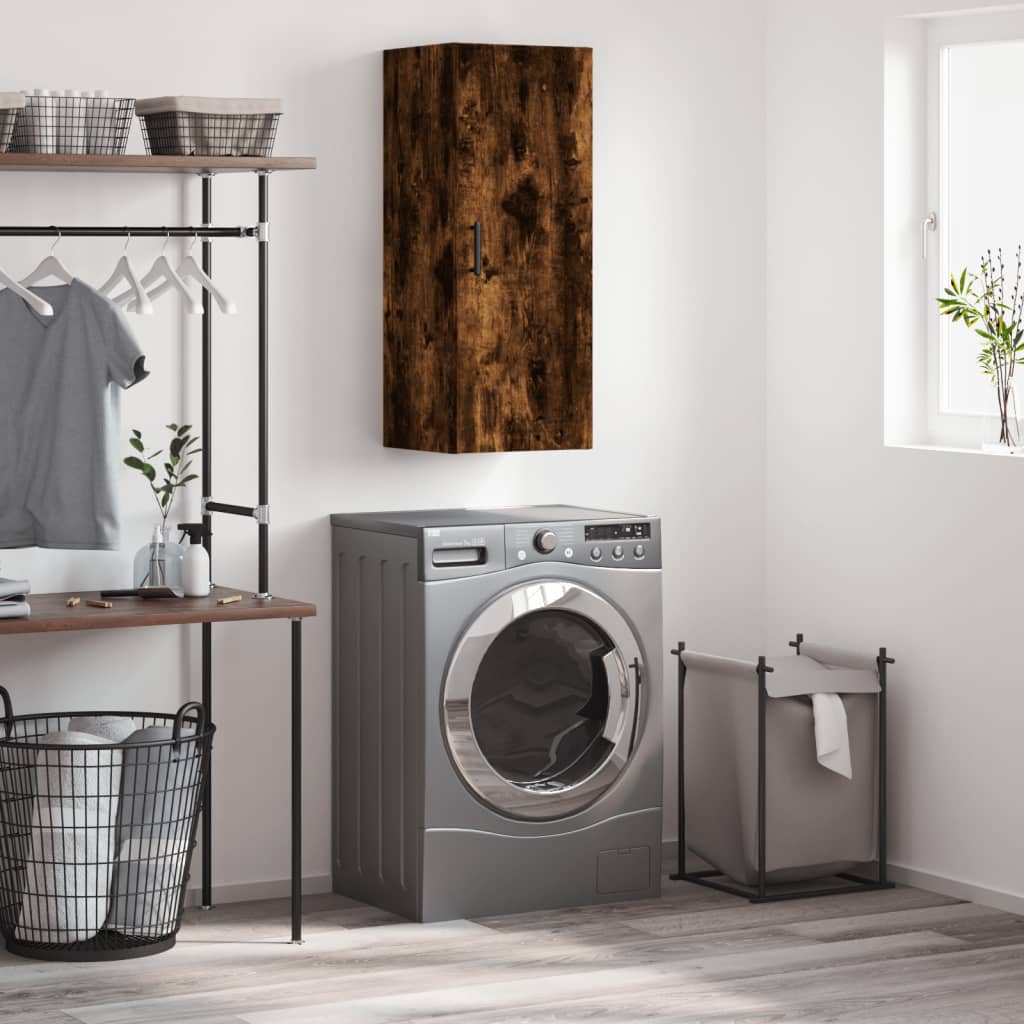 Armário de parede 34,5x34x90 cm carvalho fumado