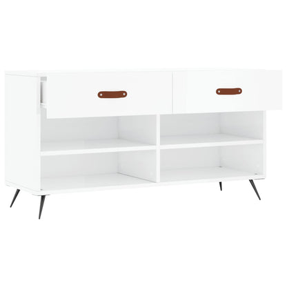 Banco sapateira 102x35x55 cm derivados madeira branco brilhante