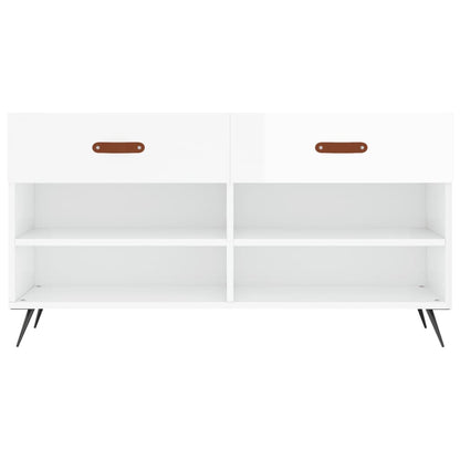 Banco sapateira 102x35x55 cm derivados madeira branco brilhante