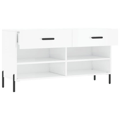 Banco sapateira 102x35x55 cm derivados madeira branco brilhante