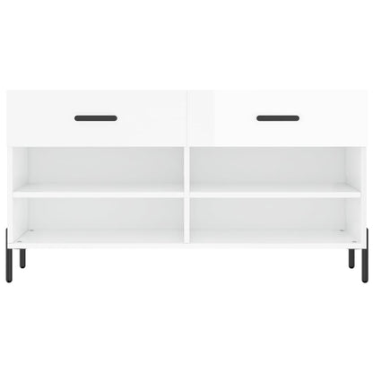 Banco sapateira 102x35x55 cm derivados madeira branco brilhante