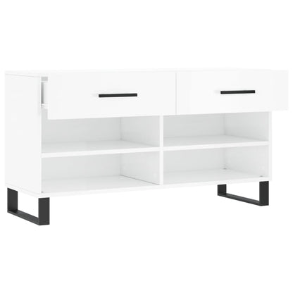 Banco sapateira 102x35x55 cm derivados madeira branco brilhante