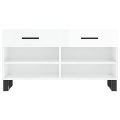 Banco sapateira 102x35x55 cm derivados madeira branco brilhante