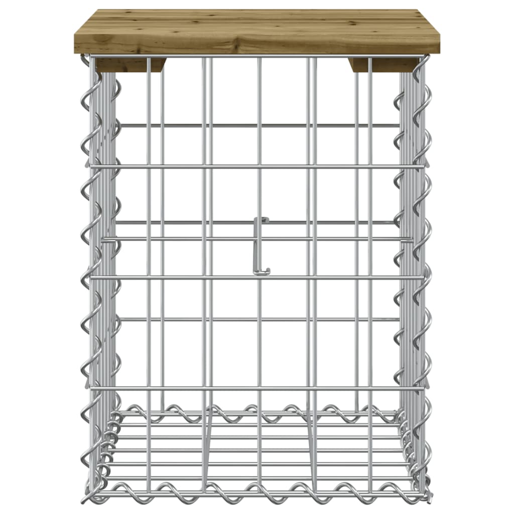 Banco de jardim c/ design gabião 33x31x42 cm pinho impregnado