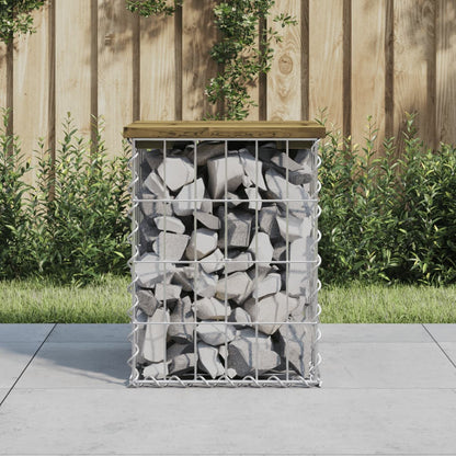 Banco de jardim c/ design gabião 33x31x42 cm pinho impregnado