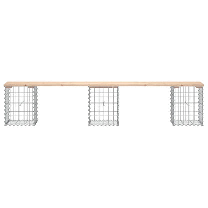 Banco de jardim c/ design gabião 203x31x42 cm pinho maciço