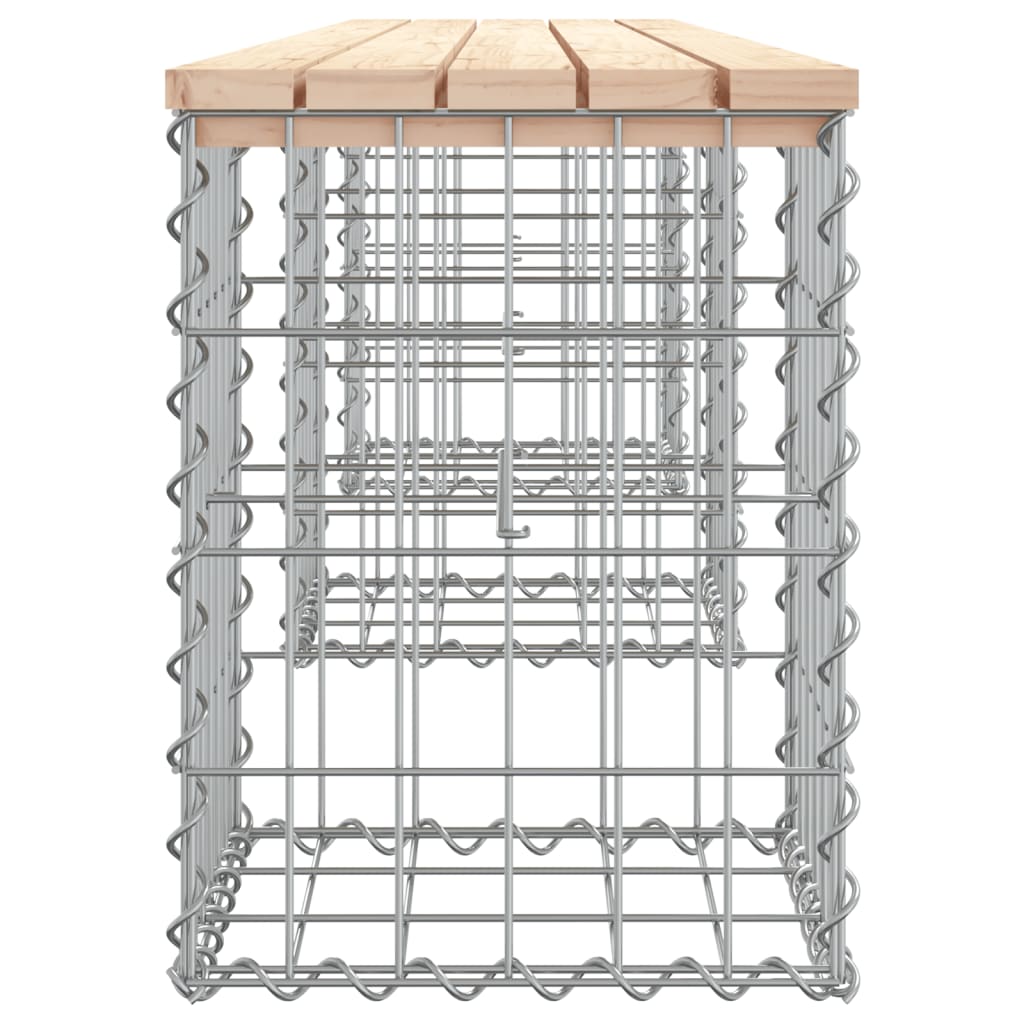 Banco de jardim c/ design gabião 203x31x42 cm pinho maciço