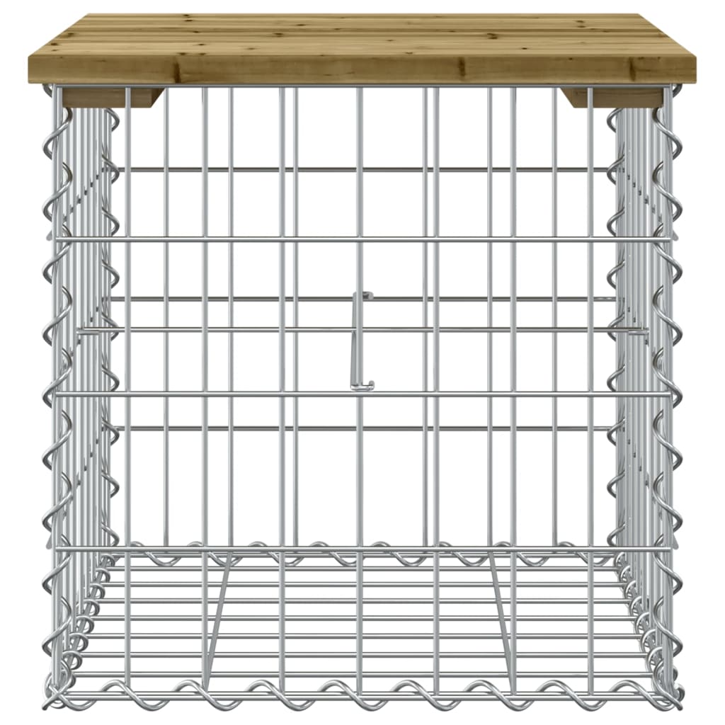 Banco de jardim c/ design gabião 43x44x42 cm pinho impregnado