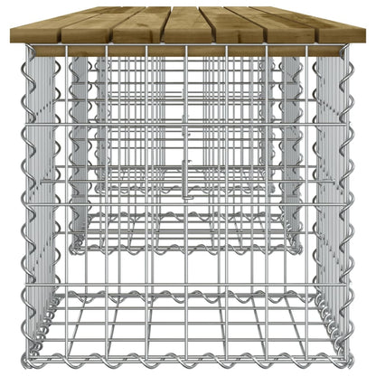 Banco de jardim c/ design gabião 203x44x42 cm pinho impregnado