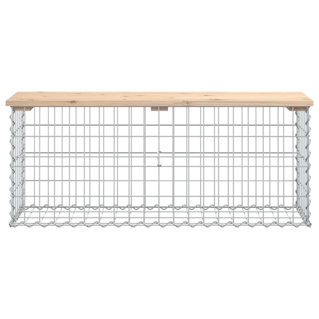 Banco de jardim c/ design gabião 103x31,5x42 cm pinho maciço