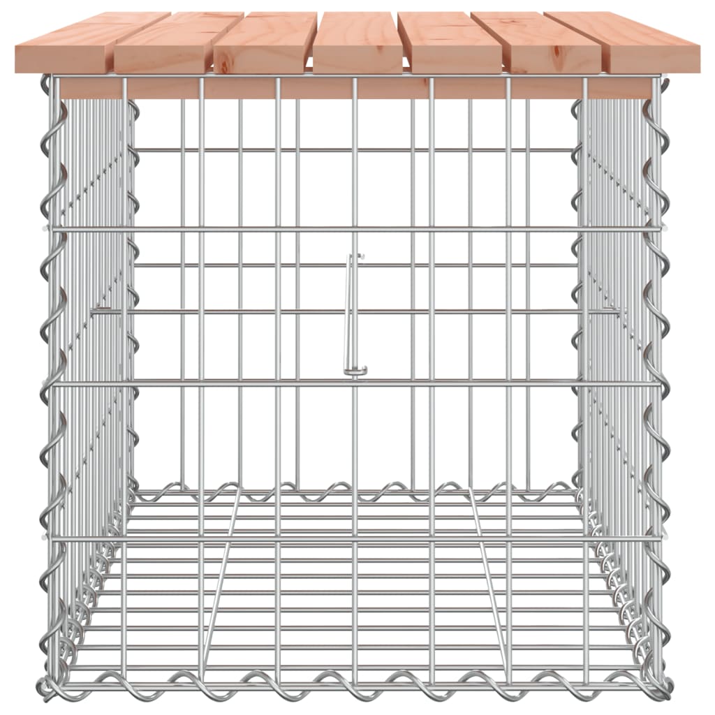 Banco jardim design gabião 63x44x42 cm madeira douglas maciça
